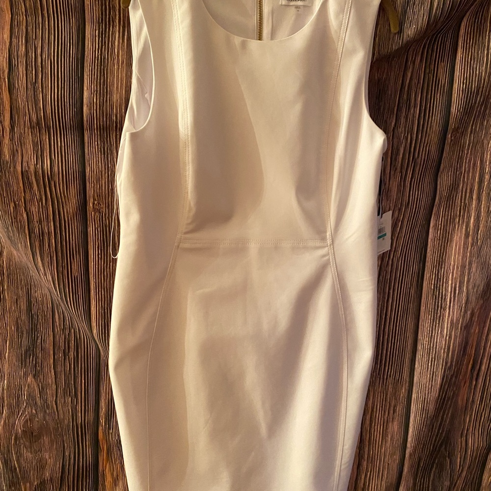 Calvin Klein white sheath dress perfect for all occasions.